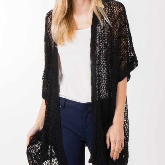 IJOAH Sweaters - CROCHET KNIT KIMONO STYLE CARDIGAN NWT
